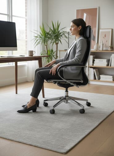 кресло удобное: Офис креслолор, Дөңгөлөктүү, түсү - Боз, Экокожа — 1