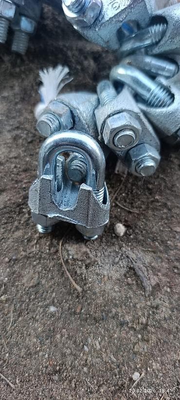 ат бишкек: Зажимы для тросов (U‑образные, седельные) Описание: - Стальные — 2