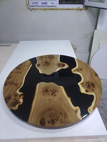 стол из эпоксидки: Журнальный стол из массива и эпоксидной смолы - Столешница — 1