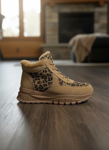 сапоги зимние женские натуральная кожа натуральный мех распродажа: Женские утеплённые ботинки/кроссовки. - Цвет: бежево‑коричневый. - — 1