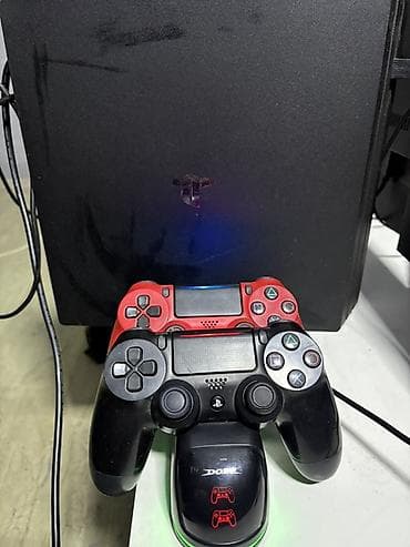 PS4 pro+2оригинальных джойстика состояние хорошее зарядная станция - at lalafo.kg PS4 pro+2оригинальных джойстика состояние хорошее зарядная станция -