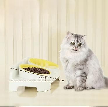 миски для животных: Двойная миска для кошек и собак на подставке с наклоном 15° - — 8