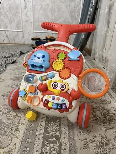 манеж трансформер 3 в 1: Развивающий толокар с бизибордом, можно еще развивающий стульчик — 2