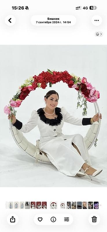 loreta turkey: Элегантное турецкое белое платье ELLA (размер на бирке: 42) турецкий — 4