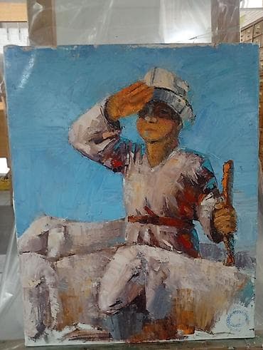 манас картинки: "утро в Нарыне" авторская оригинальная картина - Техника: масляная — 1