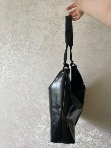 черная удлиненная куртка: Классическая сумка, Материал: Искусственная кожа, Женские — 2