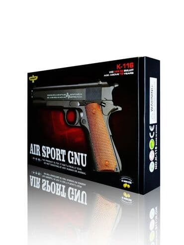 пистолет игрушечный: Детский игрушечный пистолет Модель: Air Sport GNU K-116 Калибр: 6мм BB — 3