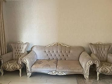 Другая мебель: Комплект мягкой мебели, Б/у, Самовывоз, цвет - Бежевый — 3