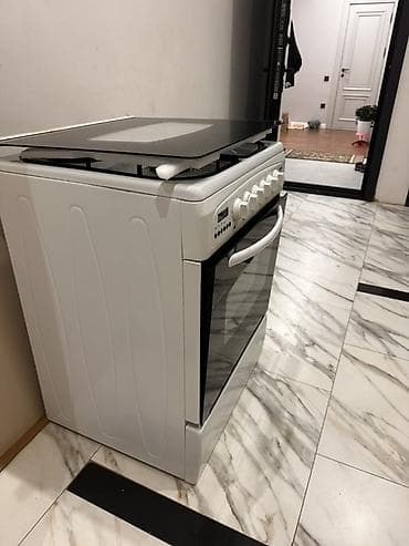 походная печка: Газовая плита с духовкой, белая, с откидной стеклянной крышкой — 5