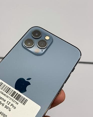 Мобильные телефоны и аксессуары: IPhone 12 Pro, Б/у, 256 ГБ, Pacific Blue, Защитное стекло, Чехол, В рассрочку, 90 % — 3