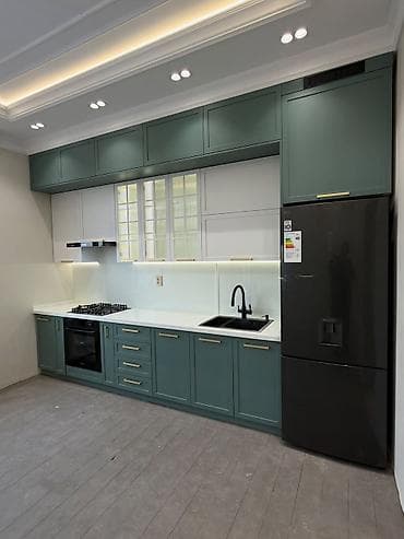 шкаф для кухни: Кухонный гарнитур, цвет - Зеленый — 1