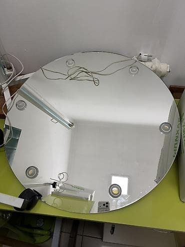 потолочные лампы: Круглое настенное зеркало с подсветкой - Диаметр: 60/60см (по фото) — 1