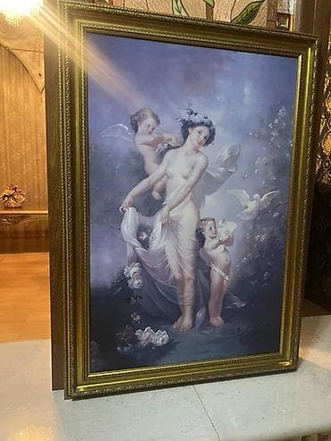 зеркало в прихожую: Картина в классическом стиле в резной раме - Сюжет: аллегорическая — 3