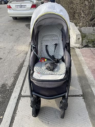 дождевой: Коляска, цвет - Серебристый, Б/у — 3