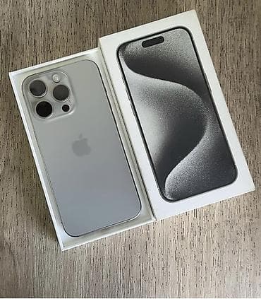 Техника жана электроника: IPhone 15 Pro, Колдонулган, 256 ГБ, Natural Titanium, Заряддоочу түзүлүш, Кабель, Куту, 90 % — 3