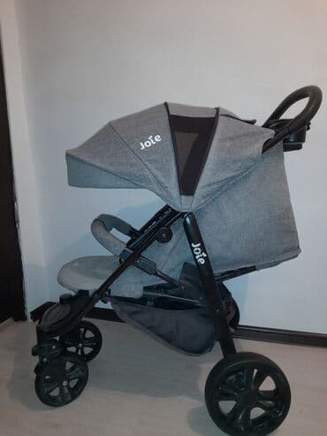 детские зимние комбинезоны с мехом: Коляска, цвет - Серебристый, Б/у — 3