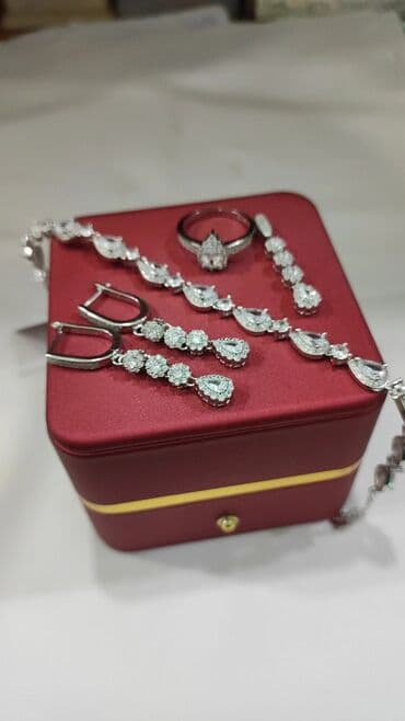 свадебные платья от производителя: Набор украшений, Проба 925, Женские, Новый — 3