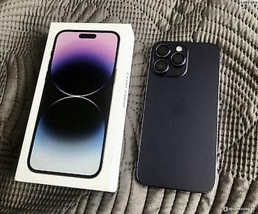 IPhone 14 Pro Max, Б/у, 128 ГБ, Deep Purple, Коробка, 82 %