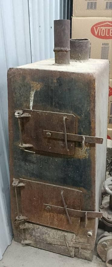 зол: Твердотопливная печь-«буржуйка»/котёл прямоугольного типа из толстой — 2