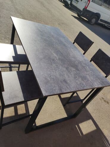 кухонные столы и стуля: Кухонный стол с стульями Размеры разные в наличии и на заказ изготовим — 16