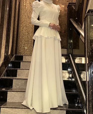 нарядное платья: Вечернее платье, А-силуэт, Длинная модель, С рукавами, Стандарт — 2