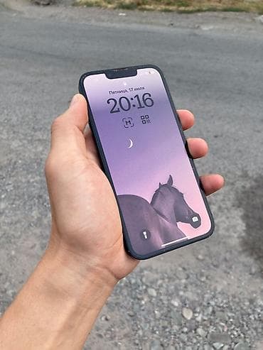 IPhone 13, Б/у, 128 ГБ, Midnight, Зарядное устройство, Защитное стекло, Кабель, 76 %