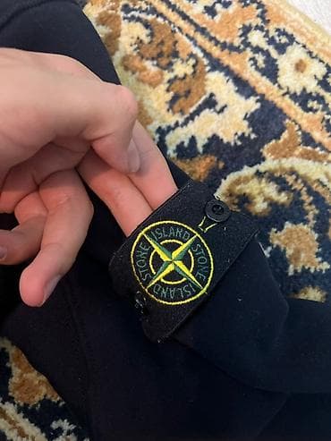 nike tech flece: Свитшот Stone Island, чёрный - Модель: классический свитшот без — 4