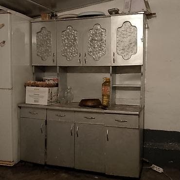 стол деревянный кухонный: Кухонный гарнитур, цвет - Серебристый, Металл — 1