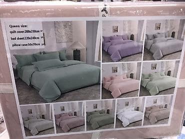 постельный белье: Комплект постельного белья 100% хлопок однотонный цвет, Queen size — 6