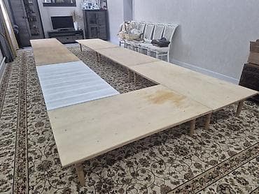 Офисная мебель: Складной походный стол, Б/у, Дерево, цвет - Белый — 4