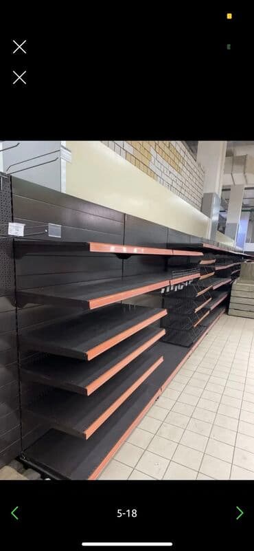 оборудование для магазина бу: Витрины, стеллажи, полки торговые металлические б/у, полка магазинная — 29