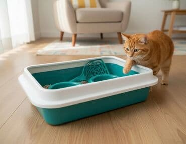 наполнители для кошек: Туалет-лоток для кошек Б/У Набор для Любимца Туалет-лоток Глубокий с — 5