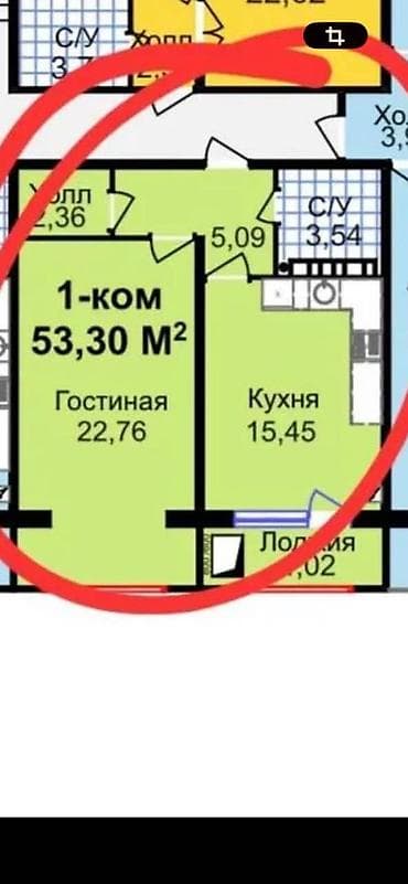 дом алик: 1 комната, 53 м², Элитка, 6 этаж, Готовая ПСО (под самоотделку) — 5