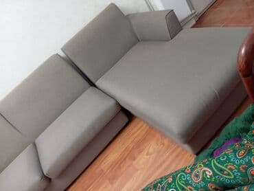 перетяжка мебели на дому цена: Диван модульный Цвет: серый Размер: длинна:3 метра, ширина: 1метр — 3