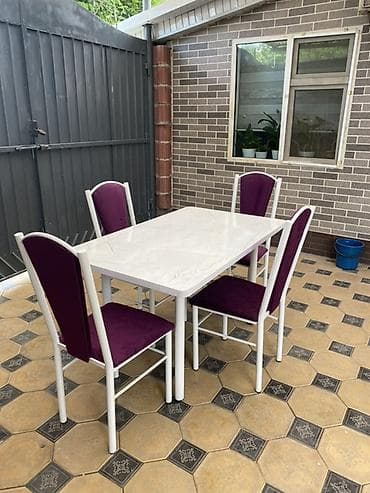 plastik stol stul: Кухонный стол и стул, цвет - Белый — 5