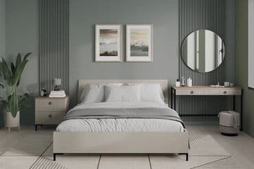 комод с зеркалом в спальню: Доменика Стол туалетный TOL2S, Глиняный серый/ Дуб сильвержек — 3