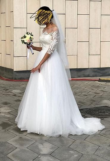 дизайнерское: Свадебное платье, M, Дизайнерское, Б/у — 2