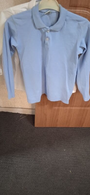 школьная блузка: Рубашка, цвет - Белый, Б/у — 2