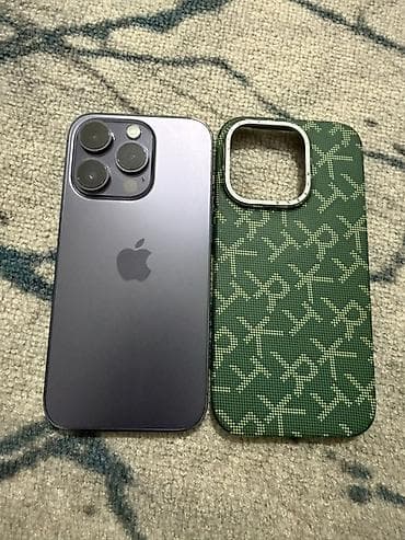 ayfon 14 pro: IPhone 14 Pro, Б/у, 256 ГБ, Deep Purple, Чехол — 1