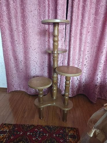 Мебель: Полка, этажерка для цветов, Дерево — 2