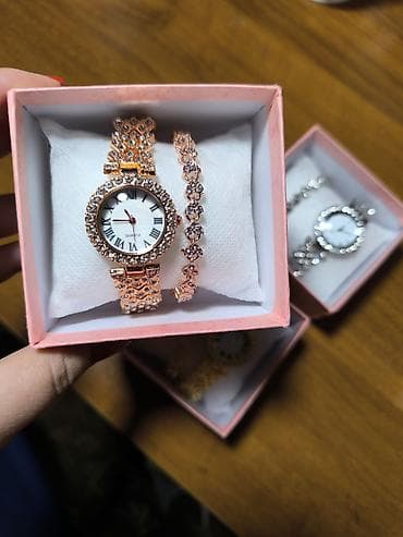 Серьги: Наборы женских часов с браслетами в подарочных коробках. Варианты — 4