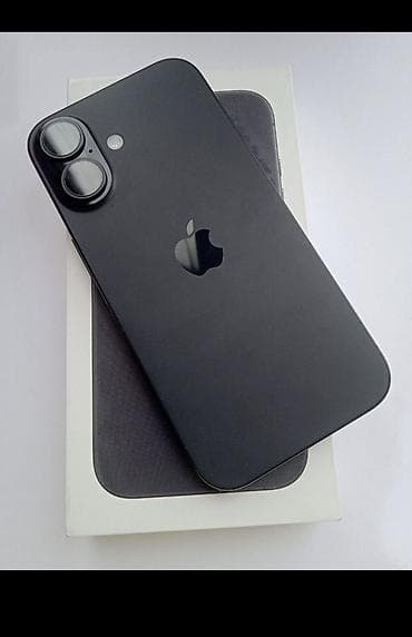 IPhone 16, Б/у, 256 ГБ, Black Titanium, Зарядное устройство, Защитное стекло, Чехол, 93 %