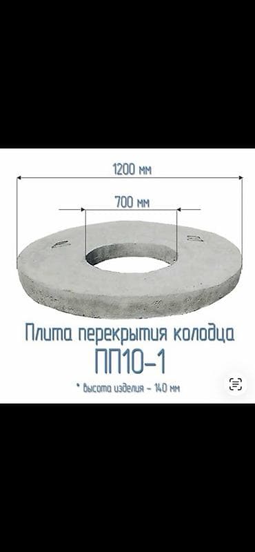 Крышка на кольцо, квадрат, Форма: Круглая, Материал: Железобетонная, Размер: 120 см