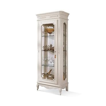 Витрина Франческа, цвет крем, Италия, с остекленной дверцей и
