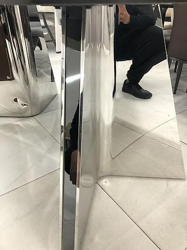 Кухонные столы: Обеденный стол «Silver Marble» — Роскошь и Стиль Размер 140х80см — 2