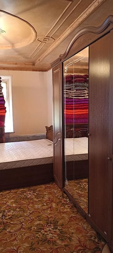 Спальный гарнитур, Двуспальная кровать, Шкаф, Комод, цвет - Коричневый