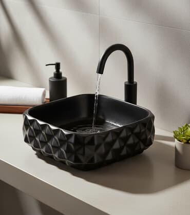 столешницы в ванную на заказ: Ванна үчүн раковина, Чарчы формасы, Материалы: Керамика, Өлчөмү: 40 x 40 см — 1