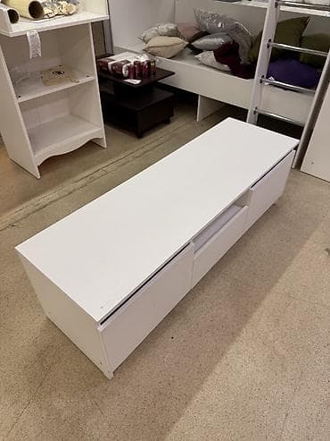 small table: Тумба под ТВ/медиацентр, белая - Низкая, удлинённая конструкция — — 2