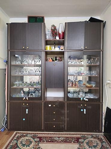 кух стенка: Гарнитур для зала, Шкаф, Дерево, цвет - Коричневый — 2