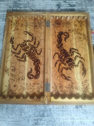 шахматы нарды: Резная деревянная доска 3-в-1: шахматы, шашки и нарды. - Материал — 6